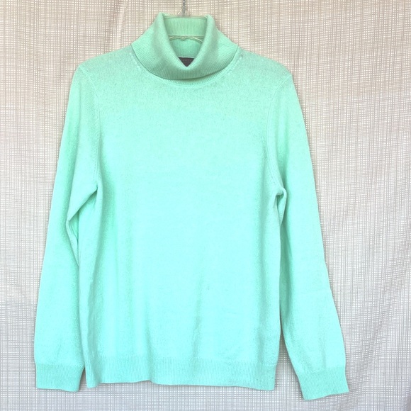 Charter Club Sweaters - 100% Cashmere Turtleneck Sweater Charter Club Pastel Mint Green Cozy